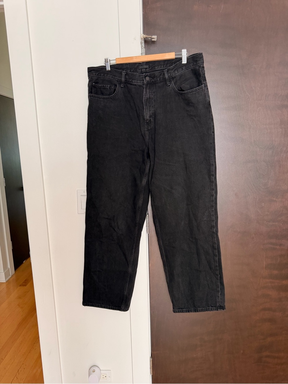 Uniqlo U Men's Black Wide Fit Jeans 36 x 30